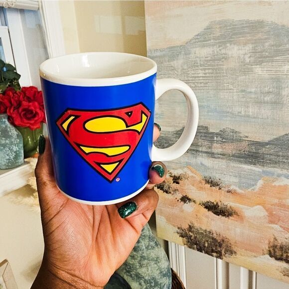 VTG 90's DC Comic Classic S Shield Logo Superman Coffee Mug. - Picture 11 of 12